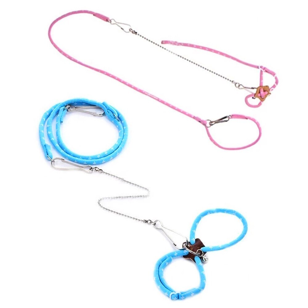 Adjustable Small Pet Rat Mouse Hamster Rope Lead Leash With Bell Ultralight Soft Portable Pet Plaything^^