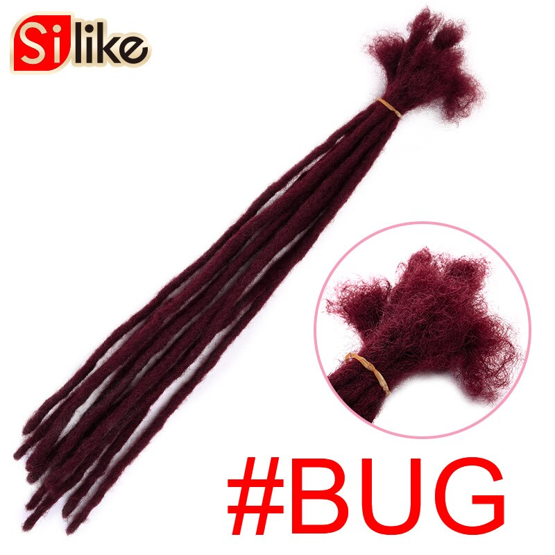 6inch Handmade Dreadlocks Extensions Men's Dread Reggae Hair Hip-Hop Style 10Strands/Pack Synthetic locks Hair: BUG
