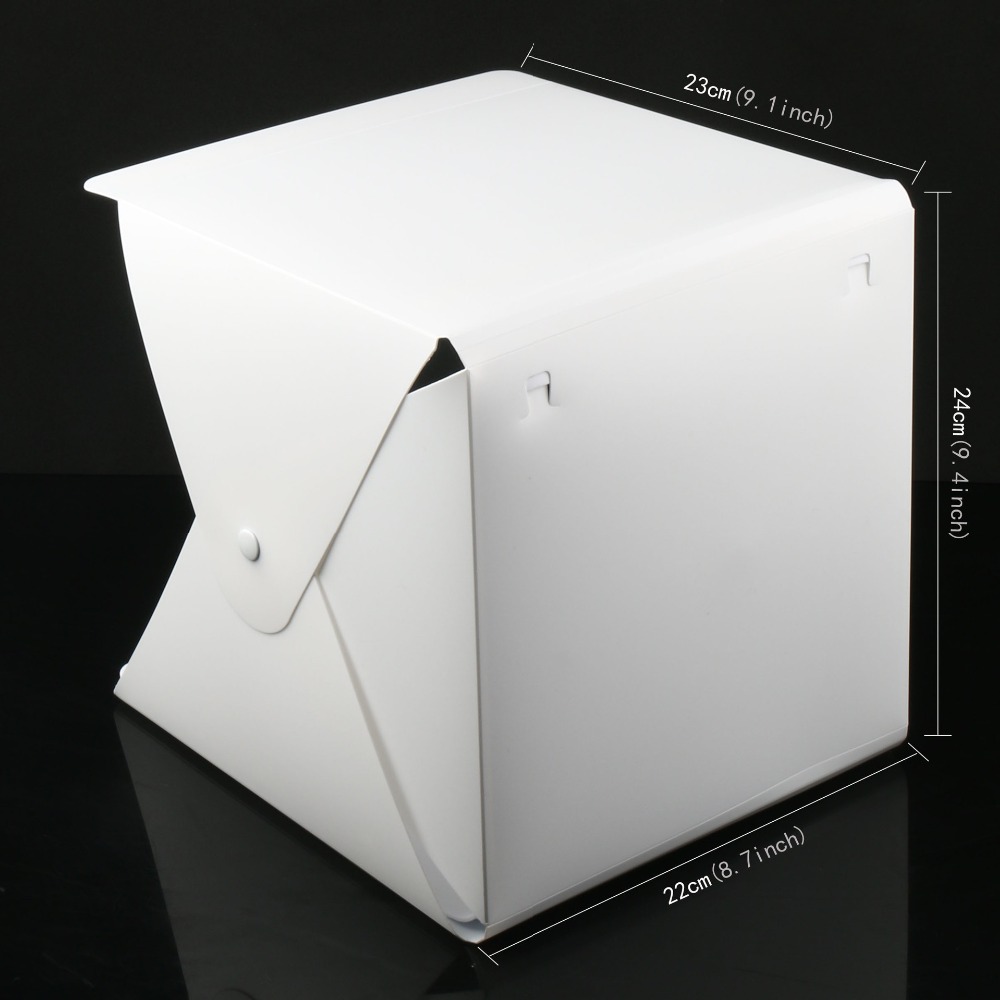 2 doprowadziło składana Lightbox mini przenośna fotografia zdjęcie studio softbox regulowana jasność podświetlana tablica na lustrzanka cyfrowa