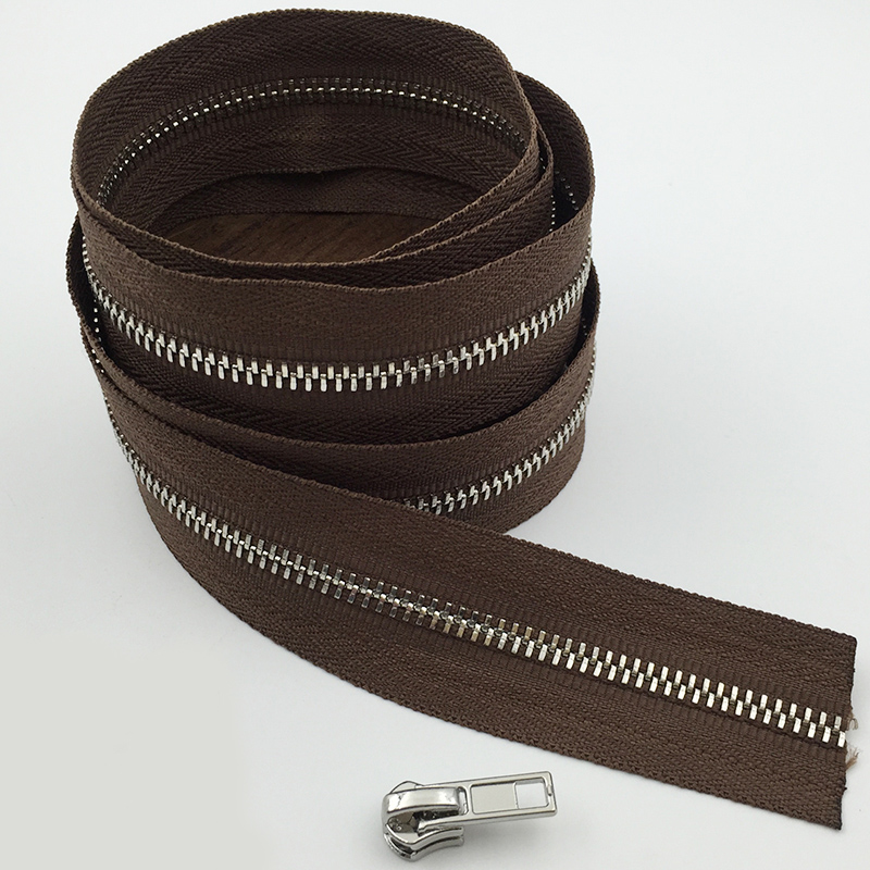 1 meter milieuvriendelijke 3#  metalen ritsen zonder schuif voor kleding portemonnee tas rits reparatiesets rugzak doe-het-zelf naai accessoires: Koffiezilver