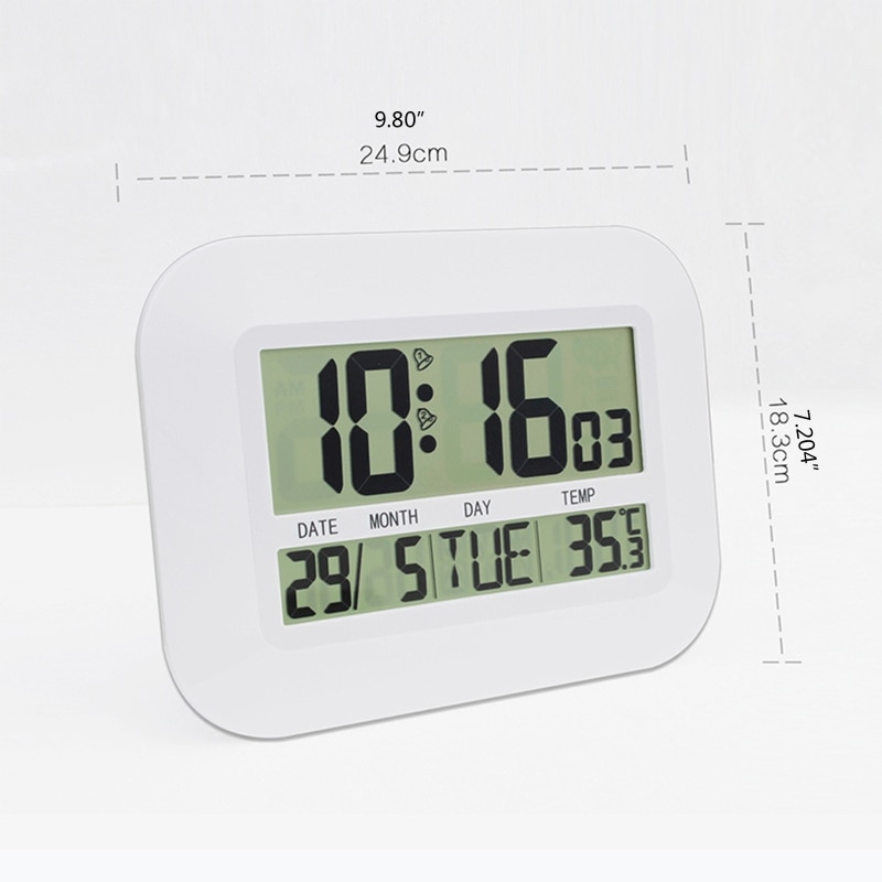 Home Electronic Perpetual Calendar Alarm Clock Temperature Large Screen Digital Display Multifunction Table Clock Wake Up Timing
