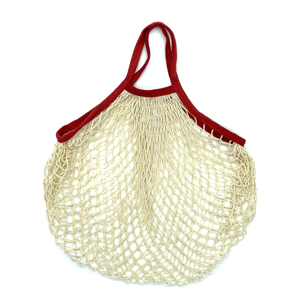 Bærbar gjenbrukbare dagligvareposer frukt grønnsakspose vaskbar bomullsnettstreng organisk organiser håndveske kort håndtak netttote: Lilla