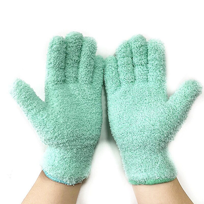 Car Wash Microfiber Dust Removal Gloves Coral Fleece Gloves Clean Five-finger Housework Water Absorbent Dry Hair Gloves: 02