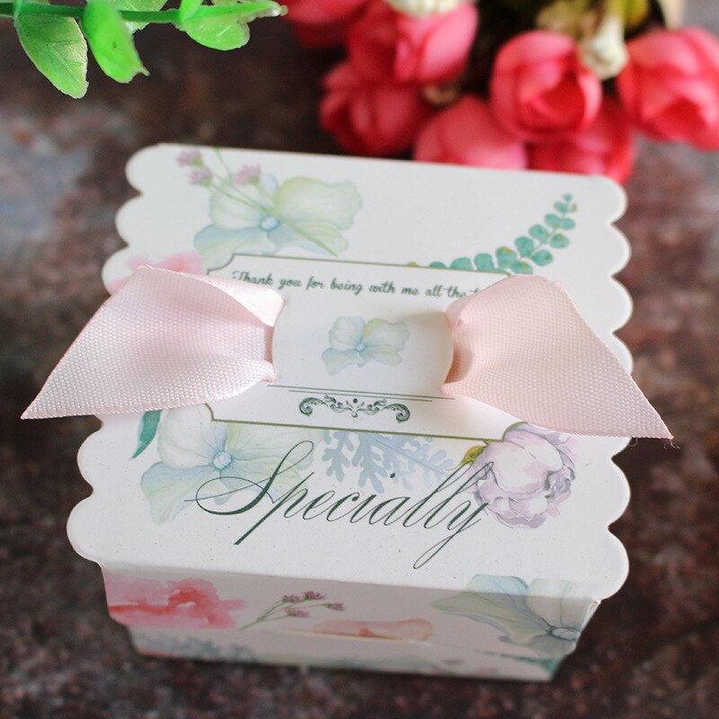 10pcs Lint Bronzing box Candy Bag wedding geschenkdoos dank u box cookie bag merci favor Tassen