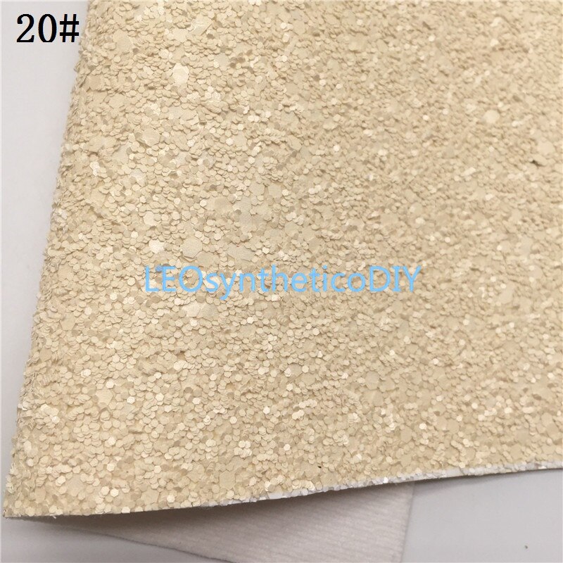 LEOsyntheticoDIY Neon Chunky Glitter Vinyl Fabric Sheet Felt Backing Synthetic Leather Faux Vinil DIY A4 SIZE R033A: 20