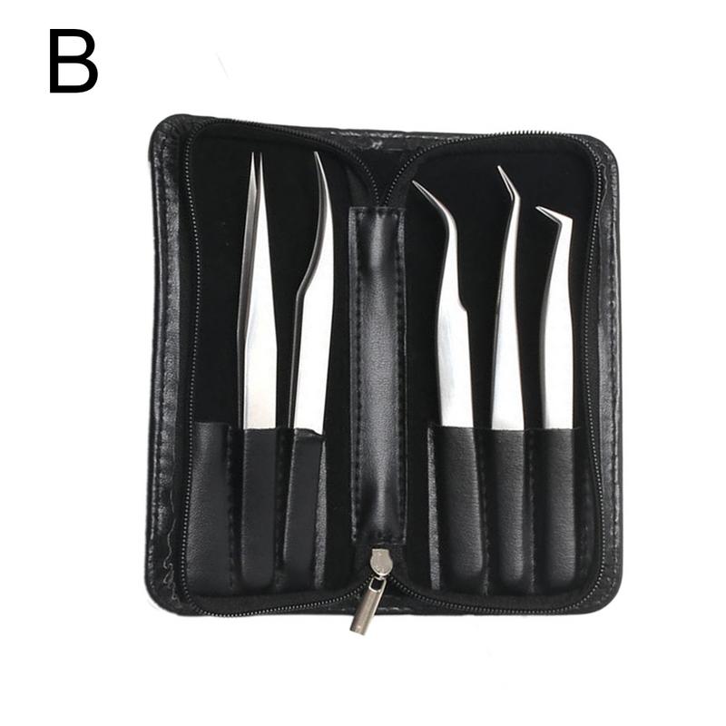 5 stuks wimperextensions pincet set valse wimpers extensions verzorgingstools: B