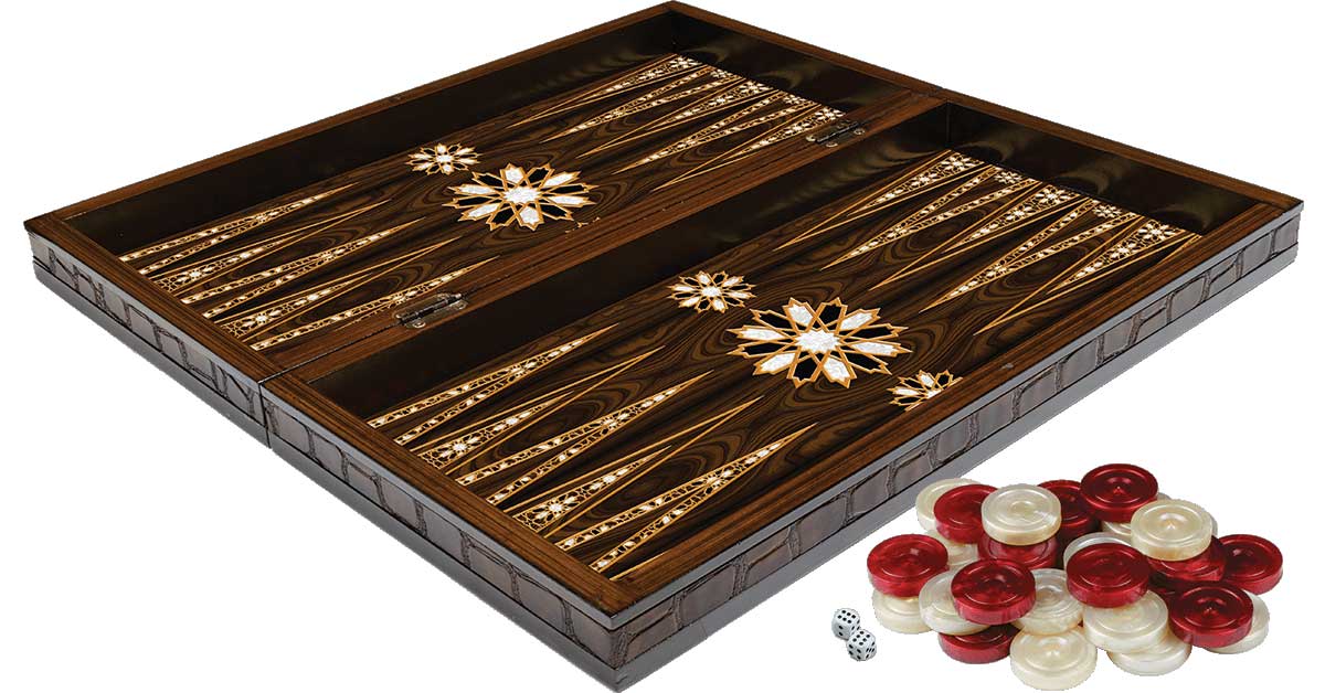 Orient Pearlescent Wooden Backgammon Set Big size Backgammon and checkers oynayabilmenizi sağlar