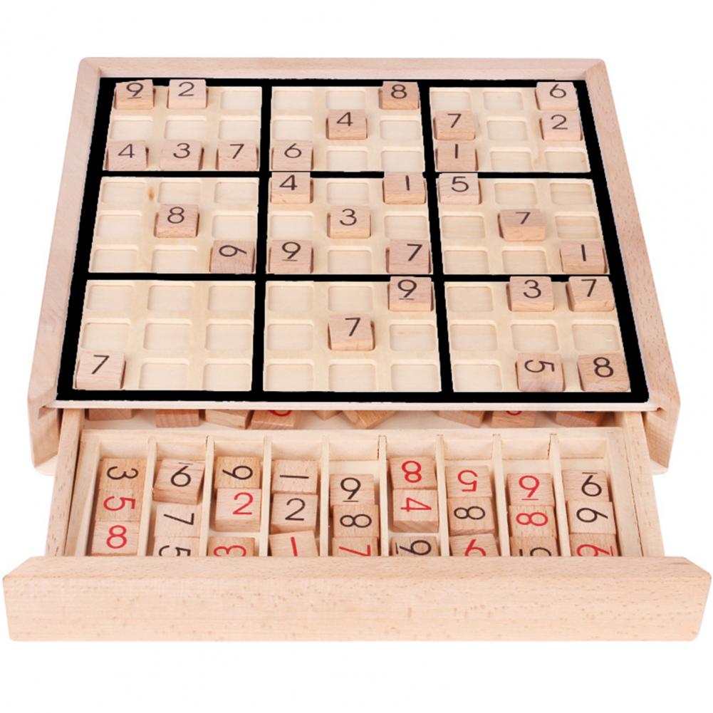 1 Set Sudoku Educational Multi-function Wooden Desktop Games Sudoku for