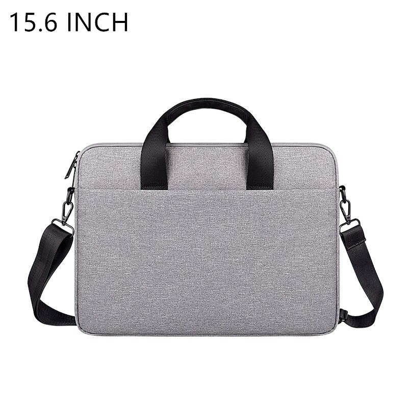 Oyixinger Portable Laptop Briefcase 13.3-15.6Inch Shoulder Computer Bag For Apple Mcabook Xiaomi Huawei Pro Casual Business Bag: Grey 15.6Inch