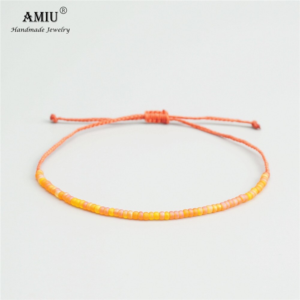 2022 Amiu Handgemaakte Bead Armband Mooie Regenboog Kleur Wax Draad Touw Armbanden En Armbanden Voor Vrouwen Mannen Zaad Kralen Armbanden: 3