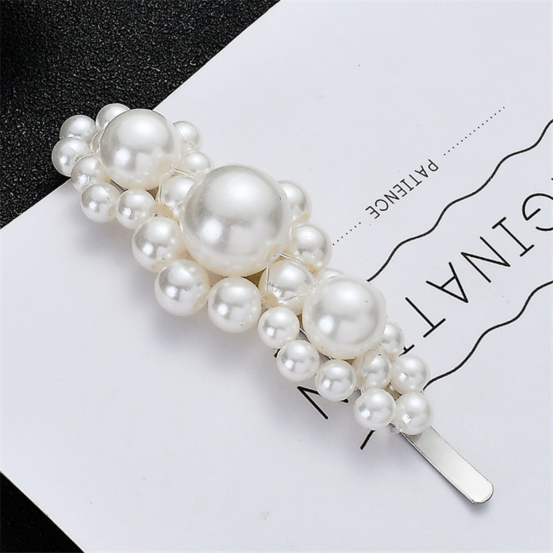 Women Full Pearl Hair Clips Snap Barrette Stick Hairpins Hair Styling Tools Hair Accessories Hairgrip: style 6