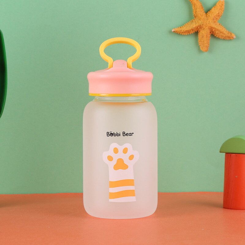 Botella de agua de silicona con forma de pata de gato, vasos bonitos, respetuosos con el medio ambiente: B