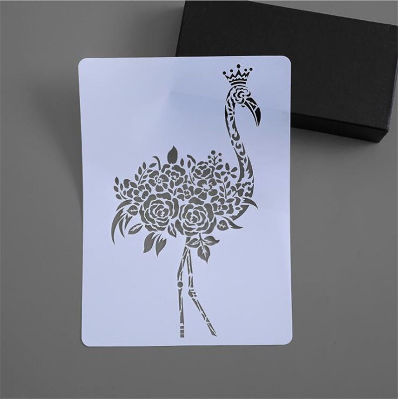 Plastic Template For Kids Painting DIY Scrapbooking Stencils For Journal/Pigment/Ink Pad/Spray/Hand Painting/Wall /Furniture: Flamingo