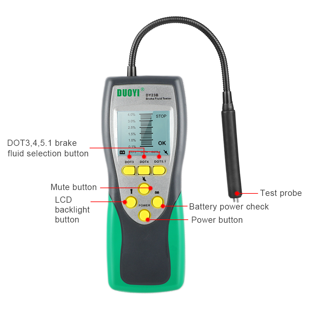 DY23/DY23B Accurate Test Automotive Brake Fluid Tester Car Water Content Check Universal Oil DOT 3/4/5: DY23B