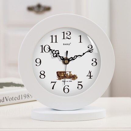 LIVING ROOM EUROPEAN WOOD TABLE CLOCK HOME DECORATION MUTE MODERN LIVING ROOM BEDROOM DESK CLOCK OFFICE DESKTOP CLOCK: D