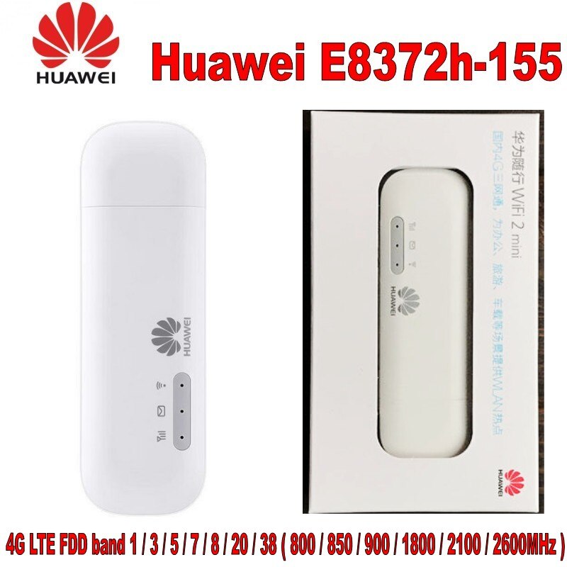 Desbloqueado e8372 E8372h-155 4g lte fdd banda 1/3/5/7/8/20 tdd banda 38/40/41 150 mbps usb wifi modem roteador wi-fi dongle