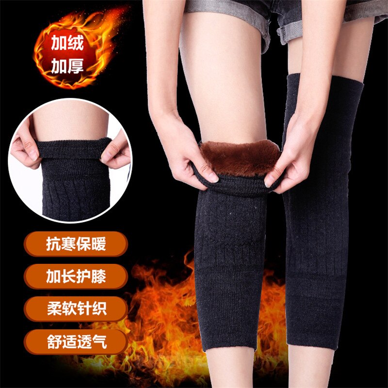 Knee-skin Fur Knee Pads Winter Warm Thickening Long Men and Women Leggings Motorcycle Outdoor Riding BIKE Knee Pads