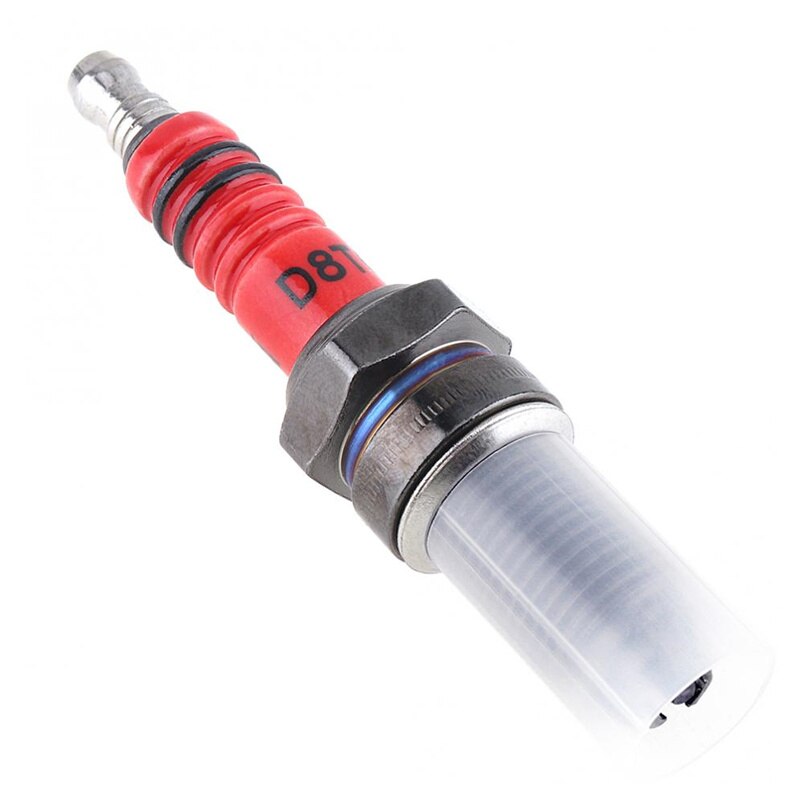 Bujías para motocicleta D8TJC, boquillas de platino, cabezal rojo de lgnición multiángulo para CG 125cc 150cc 200cc 250cc, accesorios de chispa, 1 unidad