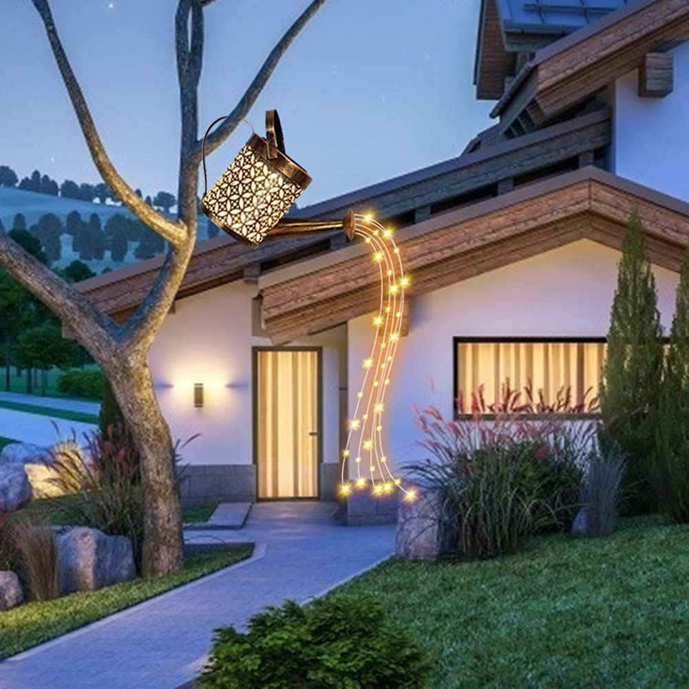 Luces LED de Arte de jardín, regadera Solar de hadas, regadera de riego, cadena de luces de decoración de jardín, nueva