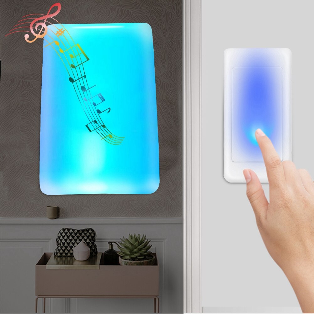 Timbre de puerta inalámbrico con 3 modos de funcionamiento, transmisor de 3 modos de trabajo, luces de 7 colores, receptor de timbre para ancianos y sordos