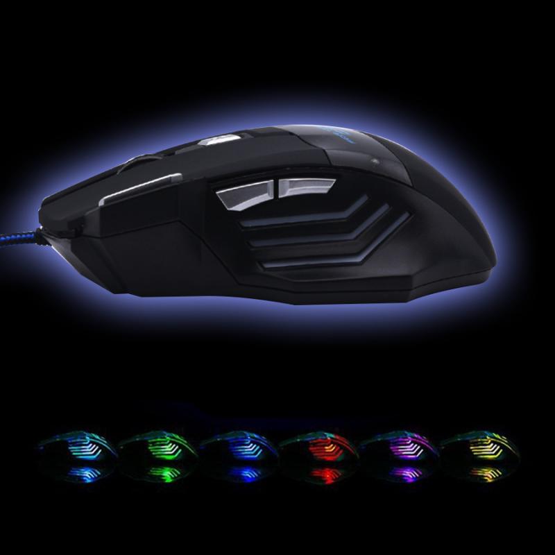 5500DPI LED Optical USB Wired Gaming Mouse 7 Buttons Gamer Computer Mice Ultra-precise Scroll Wheel Mouse For Home Office