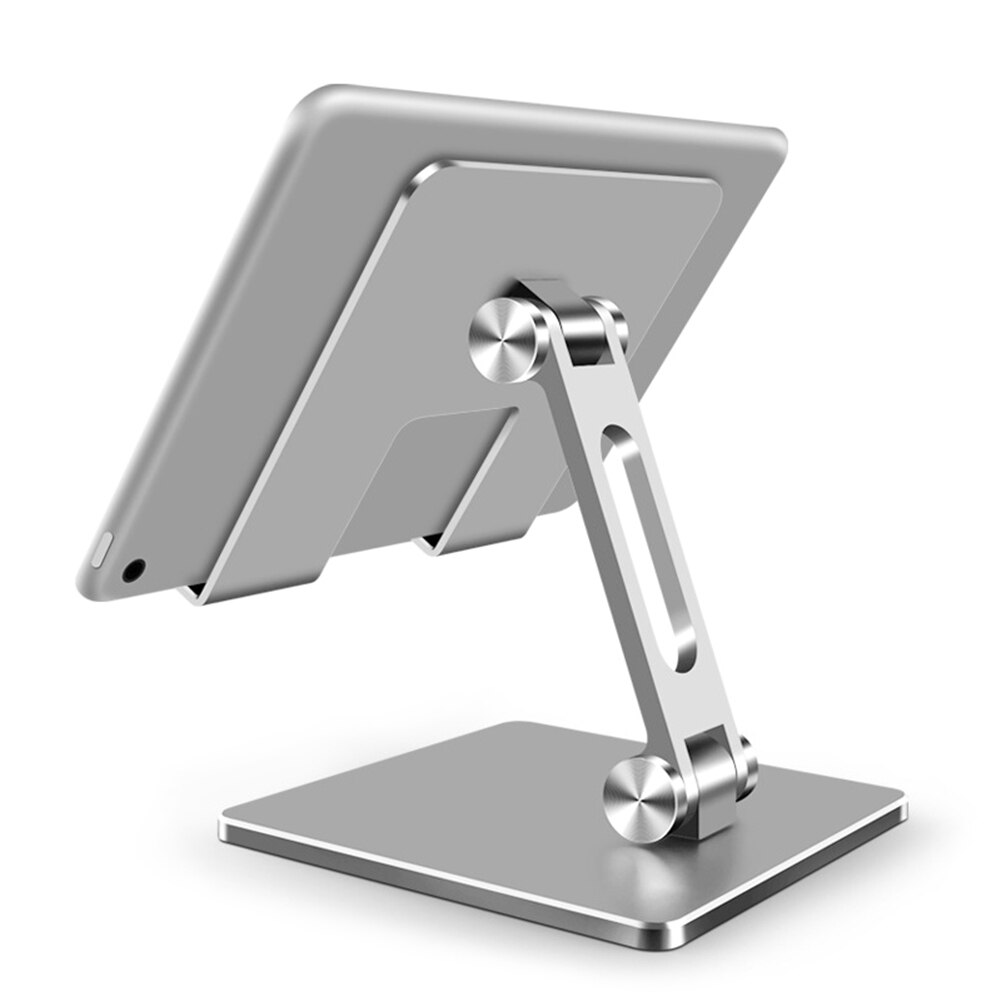 Tablet Stand Aluminum Desktop Adjustable Stand Foldable Phone Holder For iPad Pro 12.9 11 Air Mini iPhone Samsung Xiaomi: Silver