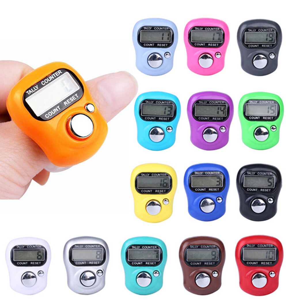 NEUE 1PC Mini Digit Digital LCD Elektronische Golf Finger Hand Ring Stricken Reihe Tally Zähler TALLY Schrittzähler Zufällig farbe: Default Title