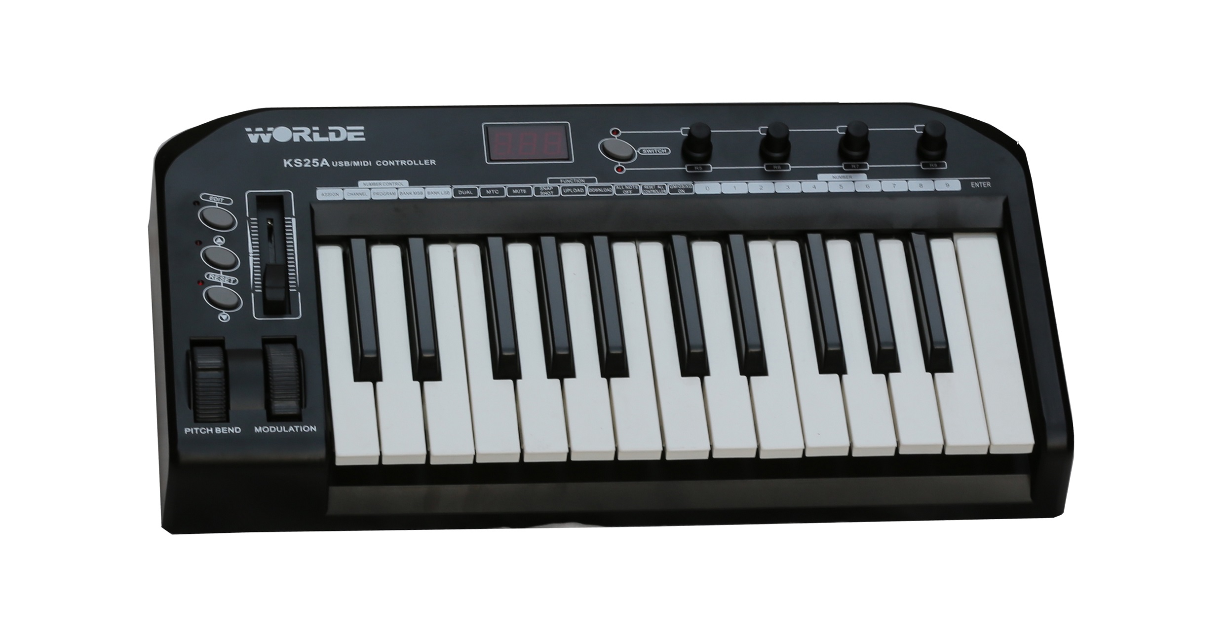 WORLDE – contrôleur de clavier Portable USB MIDI KS25A, 25 touches avec touche initiale