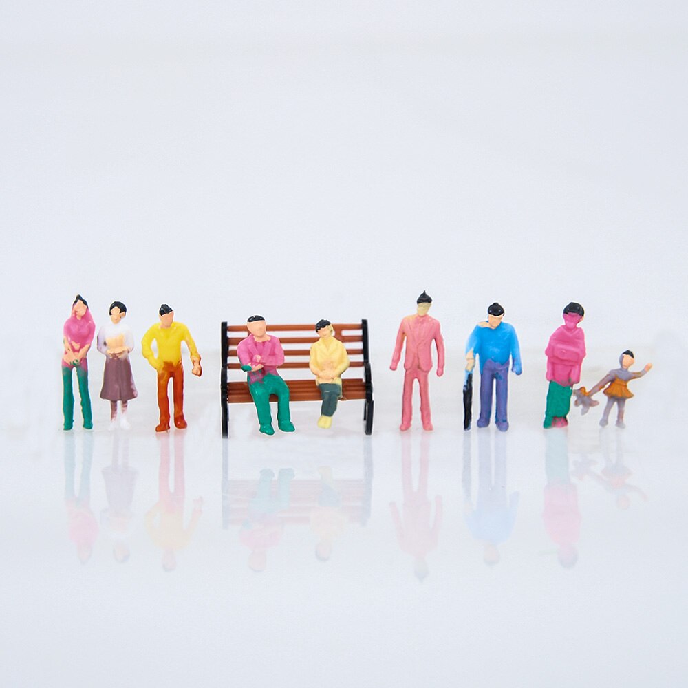 100 Uds. Figuras en miniatura a escala 1:100/150/200, escenas pintadas a escala N, modelado de personas, poses surtidas