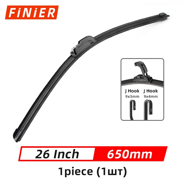 General J U Hook-limpiaparabrisas Universal para coche, accesorios de goma para parabrisas de 14, 16, 17, 18, 19, 20, 21, 22, 24 y 26 pulgadas: 26 Inch