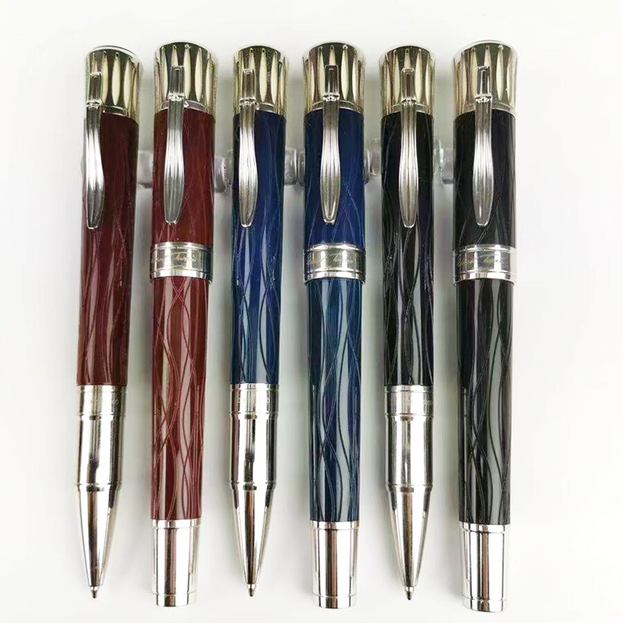 Mark Twain Rollerball Pen Balpennen Blauw Wijnrood Hars Graveren Kantoor Schoolbenodigdheden Met Serienummer 0068/8000 H