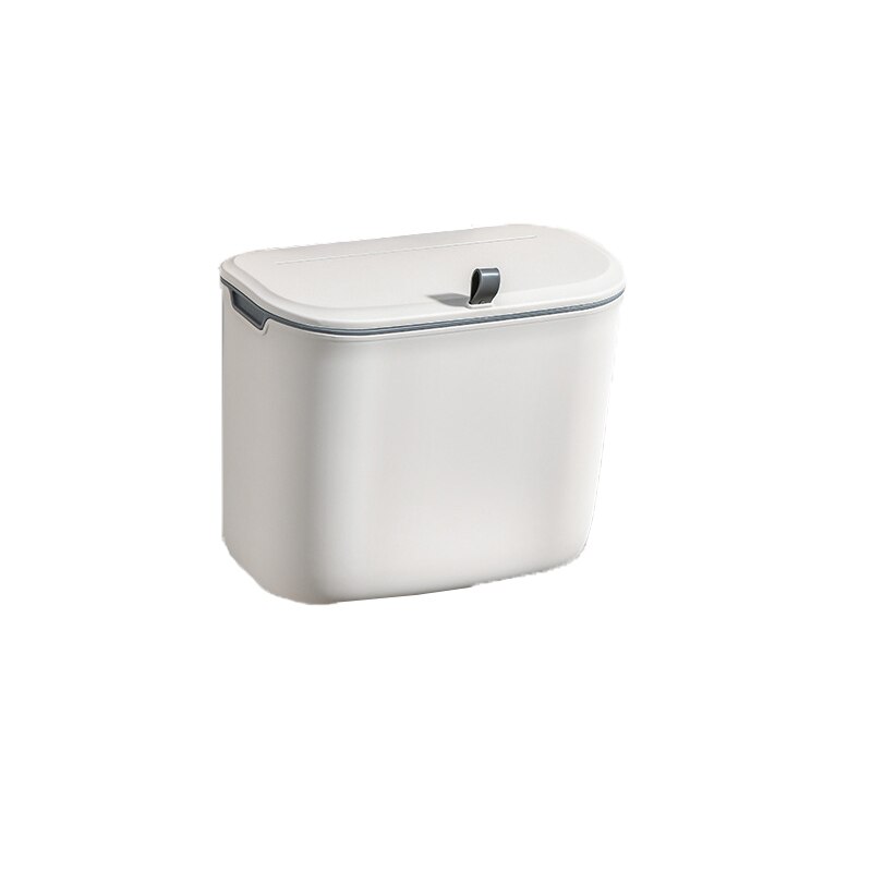 Cubo de basura colgante para puerta de armario de cocina, cesta de basura de reciclaje de cocina de gran capacidad, montada en la pared, rápida, ordenada: white 7L