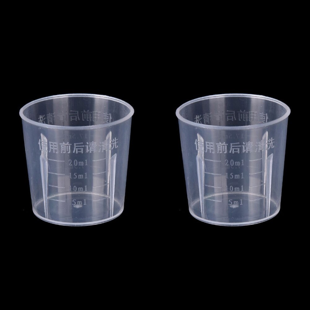 Vaso de medición graduado de plástico transparente de 20ml/30ml /50ml /300ml /500ml/1000ml para hornear vaso de precipitados, recipiente para jarra de medir líquido