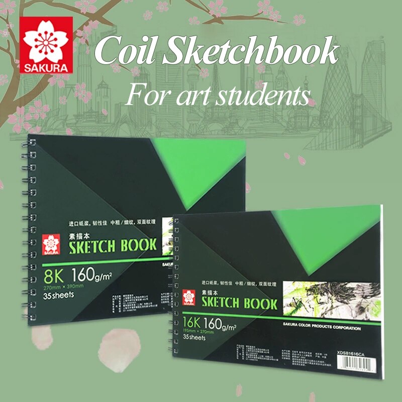 8K/16K Coil Sketchbook Diary Sketch Painting Journal Graffiti Notepad Drawing Notebook Paper For School Student Art Supplies