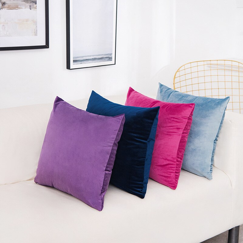 Velvet Cushion Cover Pillowcase Solid Color Pillow Case Decor Sofa Throw Pillows Room Pillow Cover Decorative 60x60