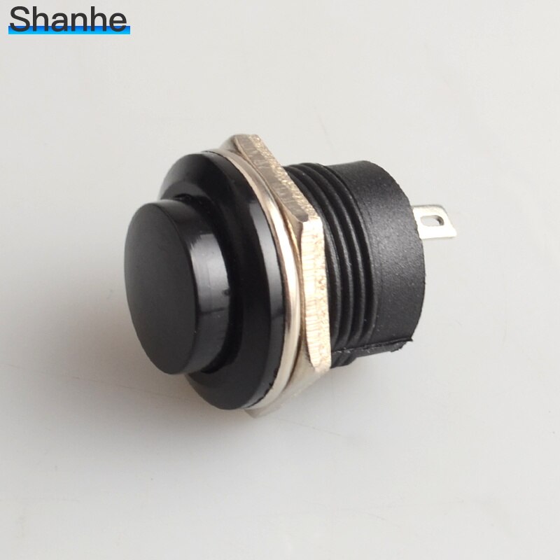 5pcs momentary push button switch OFF-(ON) 16mm: 5PCS BLACK