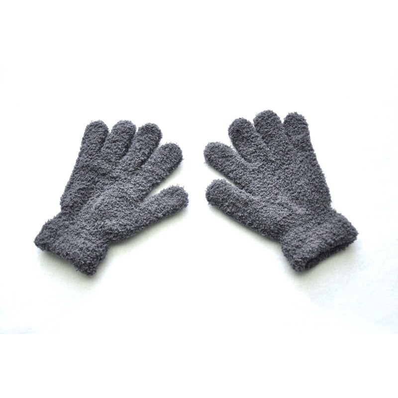Wecute Herbst und Winter warm Art Handschuhe für 5-11Jahre freundlicher Vlies Verdickte Weich Korallen Vlies Handschuhe Ich bin Freien Spielen Radfahren: dunkel Grau