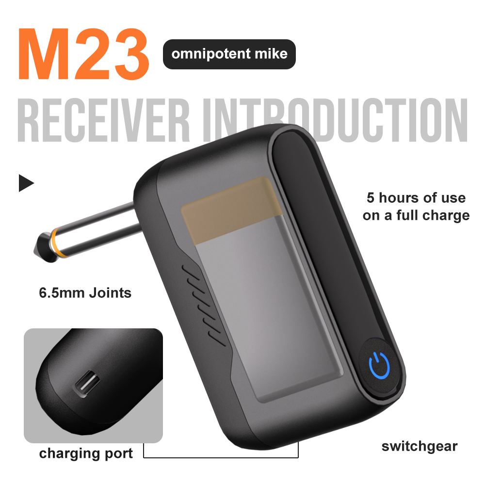 Microphone Wireless M23 UHF 2 Channel Karaoke System Built-in Lithium Battery Cordless Handheld Mic For Church Party Speaker