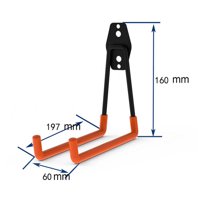 Heavy Duty Metall Haken Garage Organizer Wand Halterung Fahrrad Kleiderbügel Haken Wand Halterung Anti-slip Lagerung Haken Für Leitern Garten werkzeug: Licht Gelb