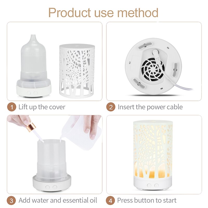 Ätherisches Öl Diffusor 200Ml Haushalt Aroma Luftbefeuchter Kühlen Nebel für Schlafzimmer Büro EU Stecker