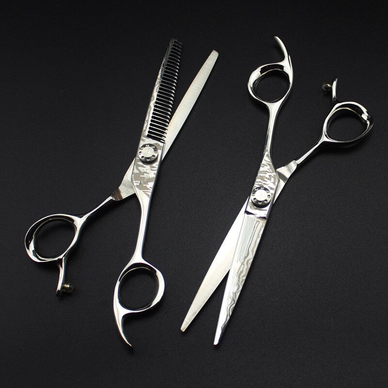 Damascus steel 6 '' cut hair scissors hair cutting barber makas haircut thinning shears set hairdressing scissors