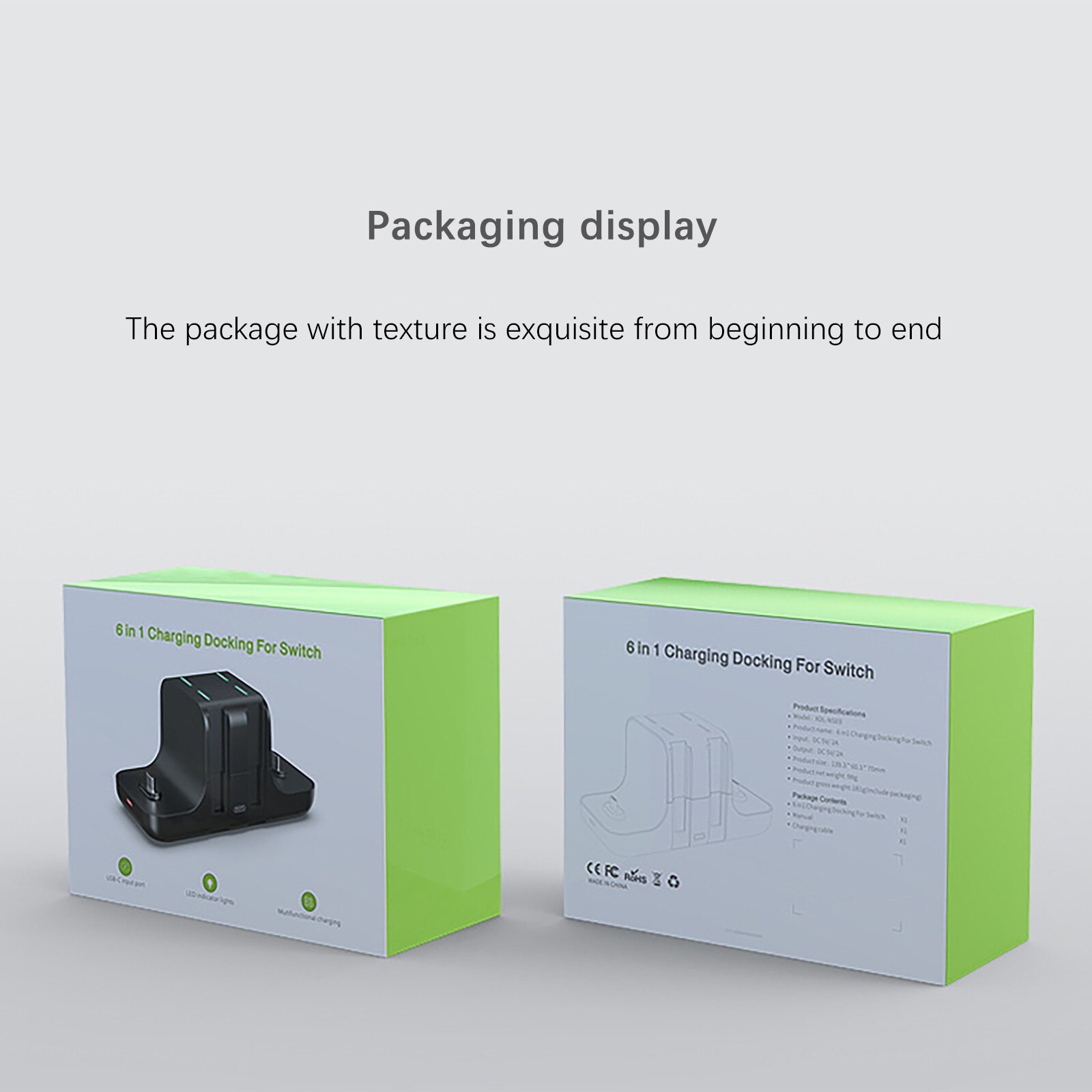 Controller-ladegerät für switch joy-cons, 6-- in- -1- ladestation mit usb-c-anschlüssen