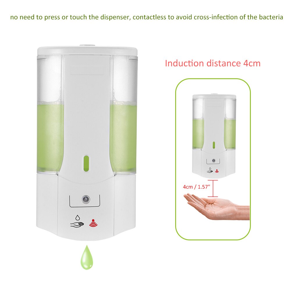 400Ml Automatische Zeepdispenser Muur Gemonteerde Sensor Zeepdispenser Handdesinfecterend Shampoo Container Voor Keuken Badkamer