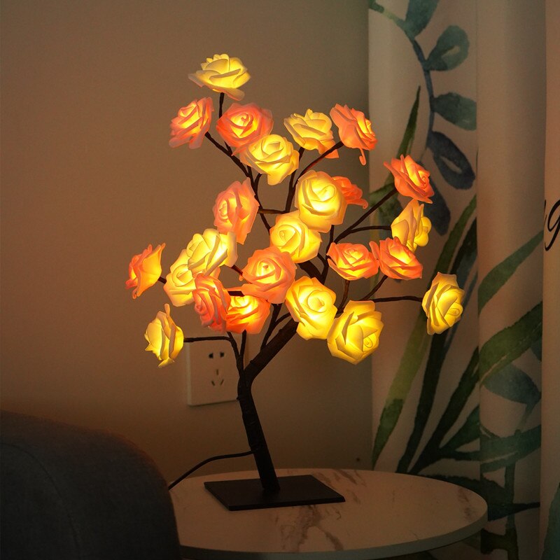 LED Night Light Rose Flower Tree Lamp For Home Decoration Flower Lighting Party Wedding Decoration USB Powered: 3