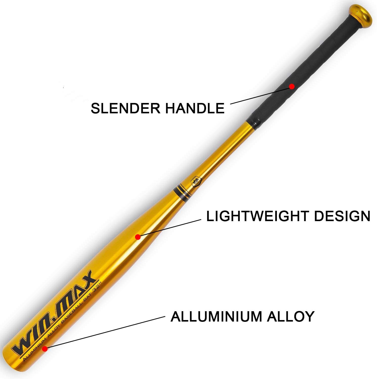 Bate de béisbol de aluminio o madera, 32 ", 81,5 Cm, Unisex