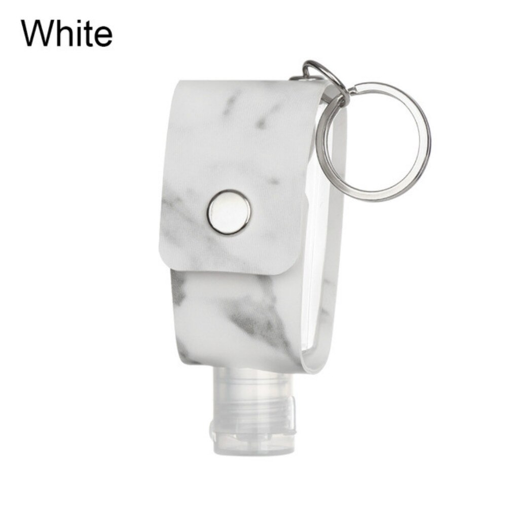 Mini bouteille Portable de désinfectant pour les mains, Gel hydroalcoolique, étui en cuir, porte-clé, 30ml: A4