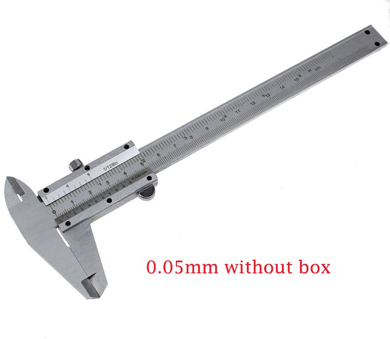 stainless steel vernier caliper 6" 0-150mm vernier caliper micometer gauge with fine-adjustment slider caliper electronic tool: without box