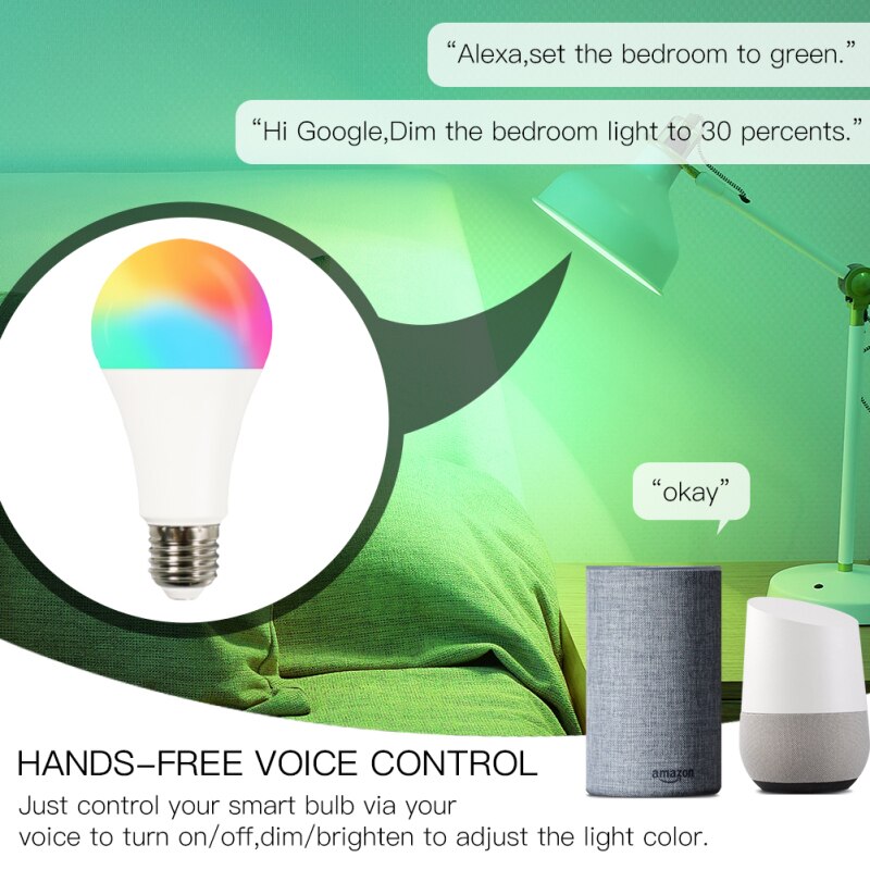 Lampe LED intelligente à intensité variable, wi-fi, 14W, RGBCW E27, application Smart Life/Tuya, 220-240V, télécommande, fonctionne avec Alexa Echo Google Home, nouveauté