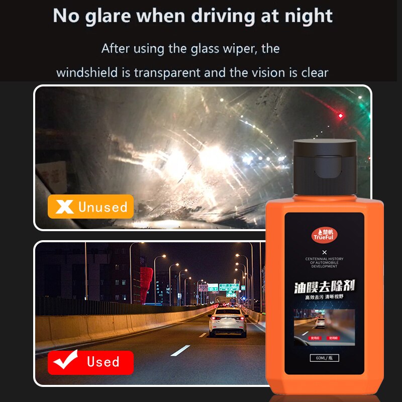 60ml detergente per pellicole per olio per auto detergente per pellicole per olio per parabrezza agente di lucidatura per vetri per auto rivestimento idrofobo accessori per la cura dell'auto