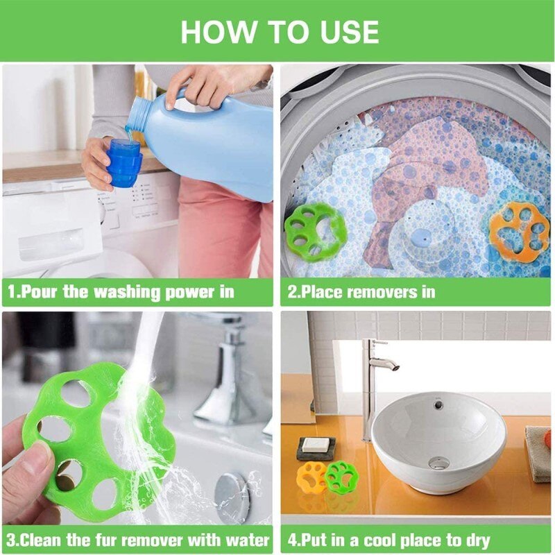 1/2Pcs Wasmachine Haar Remover Draagbare Wasserij Washer Lint Catcher Herbruikbare Pet Hair Remover Reiniging Wasserij Accessoires
